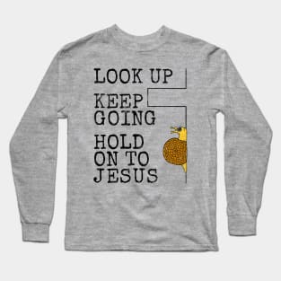 Hold Onto Jesus, Snail Church Pastor Christian Humour Long Sleeve T-Shirt